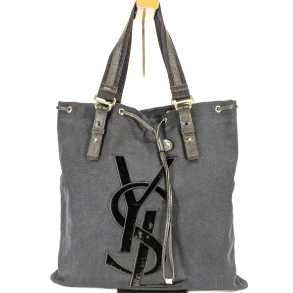 YSL 🔥 Rare 🔥 Rive Gauche Kahala Canvas and Leather Tote Bag! - Picture 1 of 10
